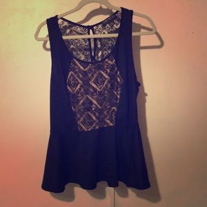 Peplum Top with lace back